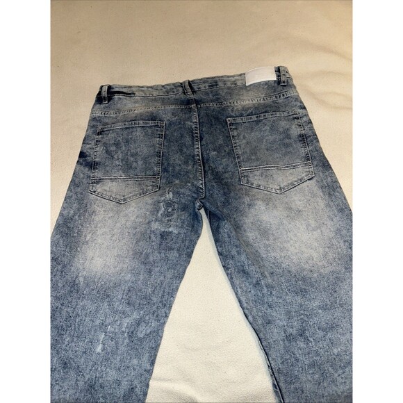 Southpole Jeans Men's Size 38/32 Blue Y2K Acid Wash Stretch Distressed Whiskered - Picture 5 of 12